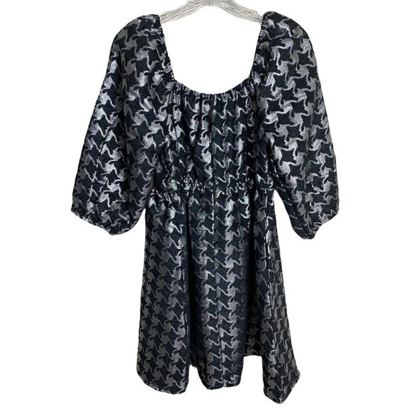 Moon River NWT $96 Metallic Party Dress in Black and Silver Womens Size M - Picture 8 of 10